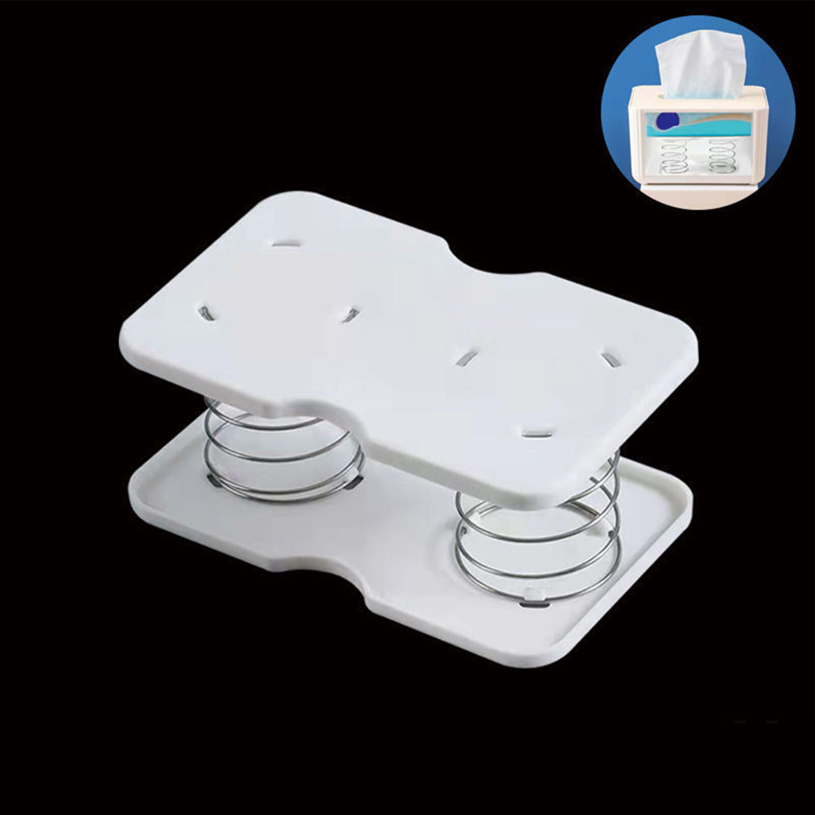 Tissue Box Spring Holder, Tissue Box Spring Support Automatic Lifting Lightweight Strong Load Bearing Capacity for Kitchen