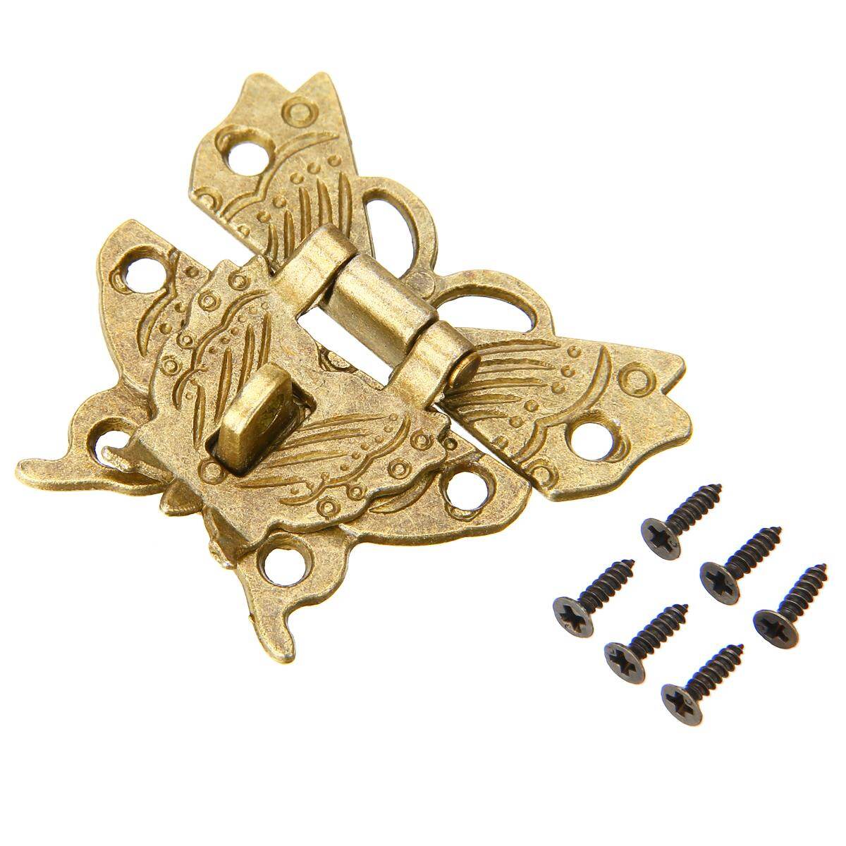 BOKALI Retro Vintage Alloy Butterfly Latch Catch Wooden Jewelry Box Case Hasp Lock New