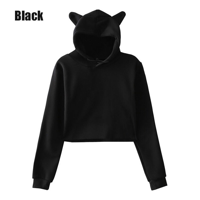 hoodie crop top black