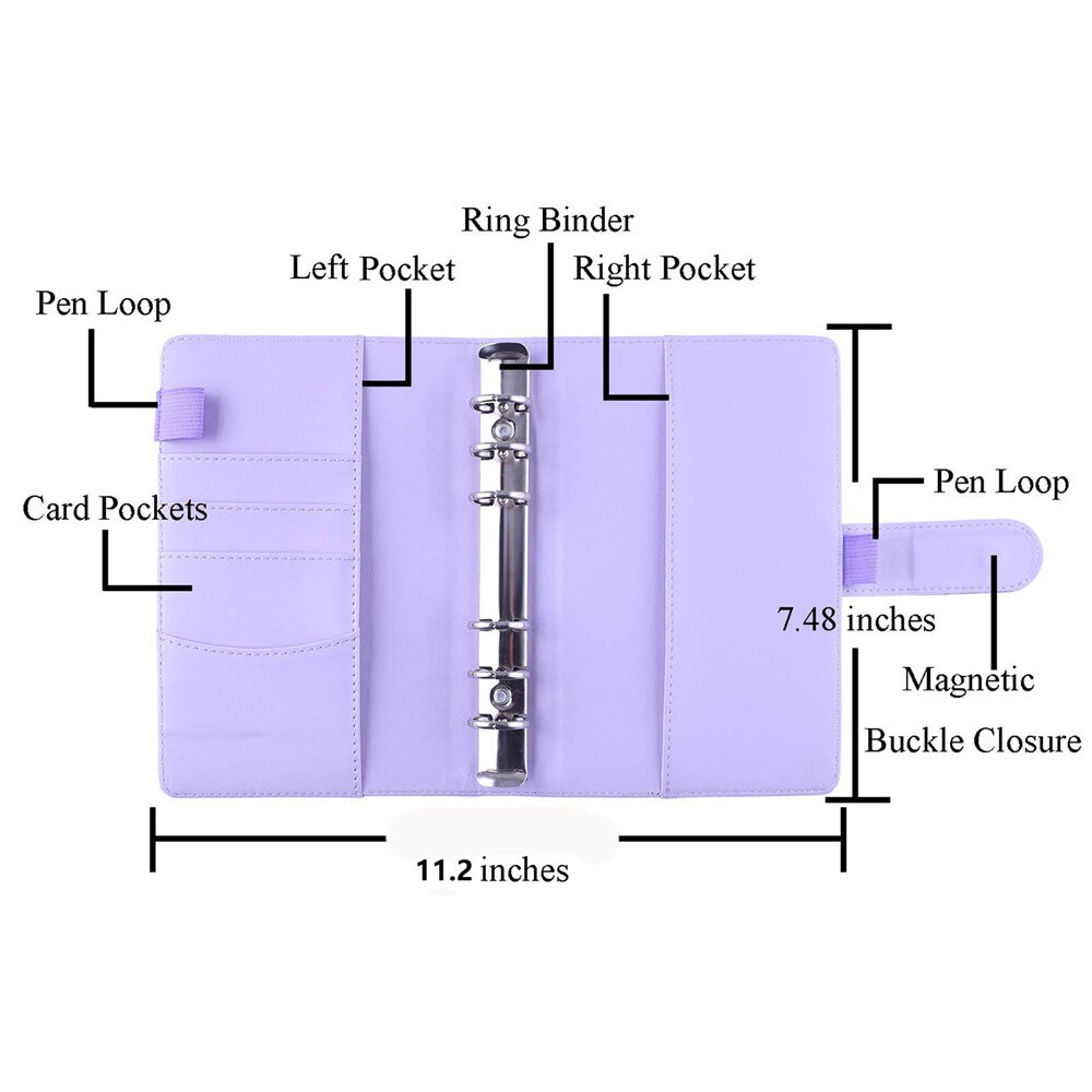 Money Saving A6 Zipper Wallet Envelopes Notebook Planner