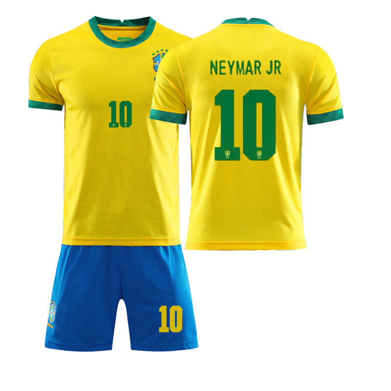 2021 Brazil Home No. 10 Neymar Football Children Adult Football Kit Training Kit Children Adult Kit