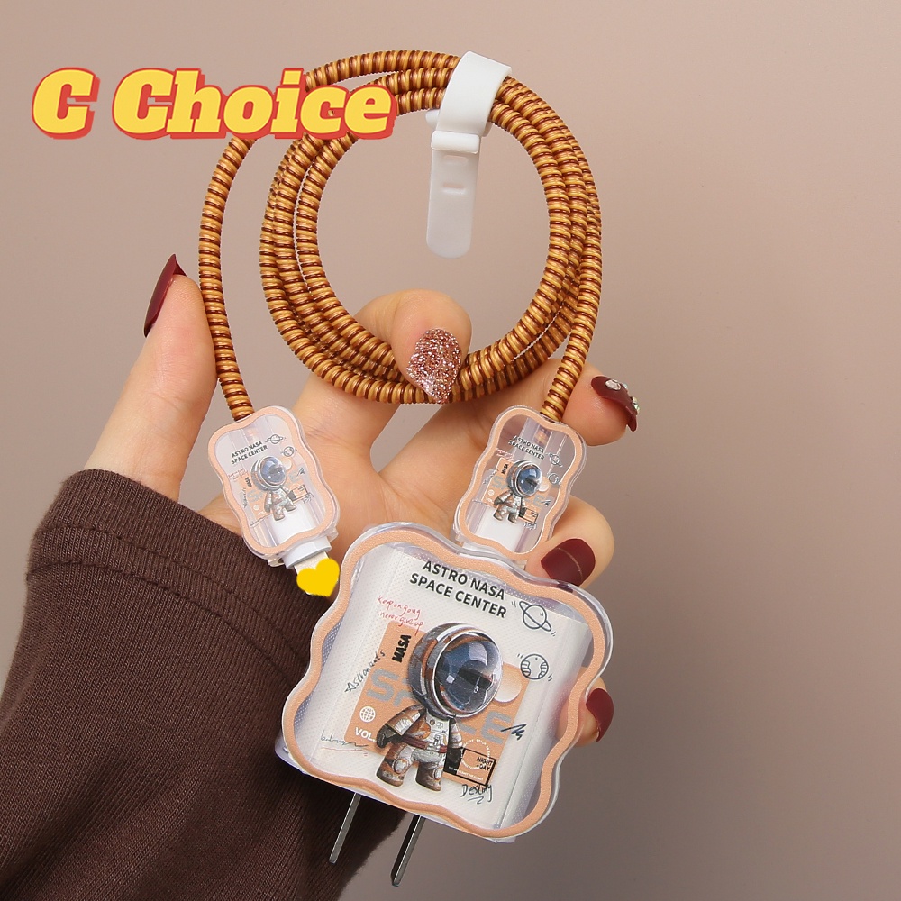 【Ready Stock】 Cartoon Charger Protector Compatible for iPhone 18W/20W Wave KT Pattern Soft Silicone charger case cover Charger Cable Winder Cord Protector for Earphone [cchoice]