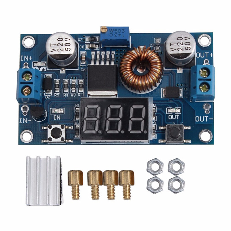 1 Chiếc Mô-đun Điều Chỉnh DC-DC Mô-đun Bước Xuống Màn Hình Kỹ Thuật Số 5A 75W Vôn Kế