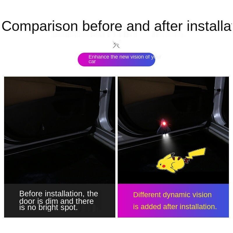 Đèn Chào Mừng Năng Động Cho Cửa Xe Hơi Đèn Động Pikachu Đèn Chiếu Mở Cửa Đèn Chiếu Hoạt Hình Năng Động Cho Mặt Đất Đèn Laser Cảm Ứng