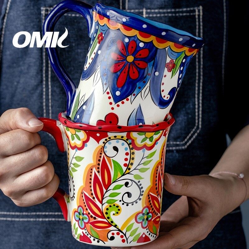 Omk Đỏ Luca loạt 500ml cốc cà phê Cốc gốm
