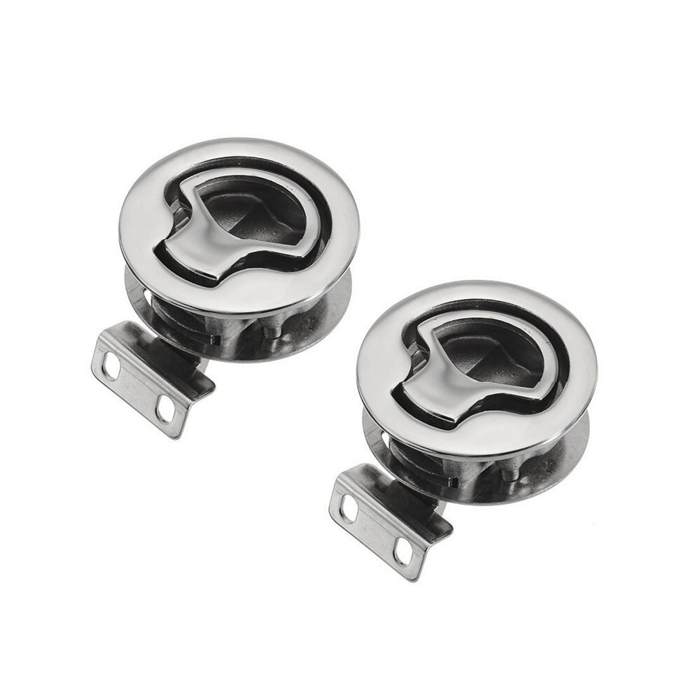 2PCS 2 inch Stainless Steel 316 Boat Slam Flush Latch High Mirror