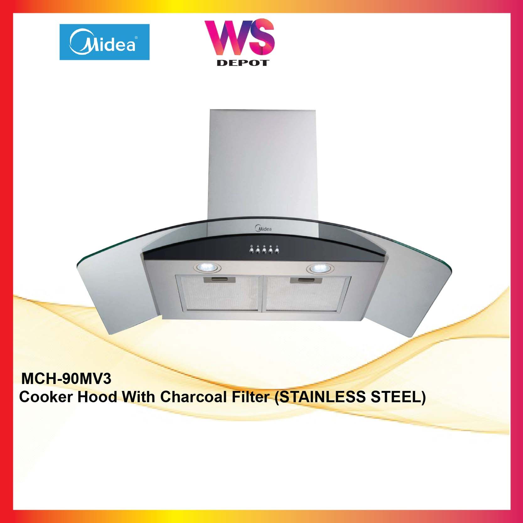 Midea MCH-90MV3 Cooker Hood With Charcoal Filter | Lazada