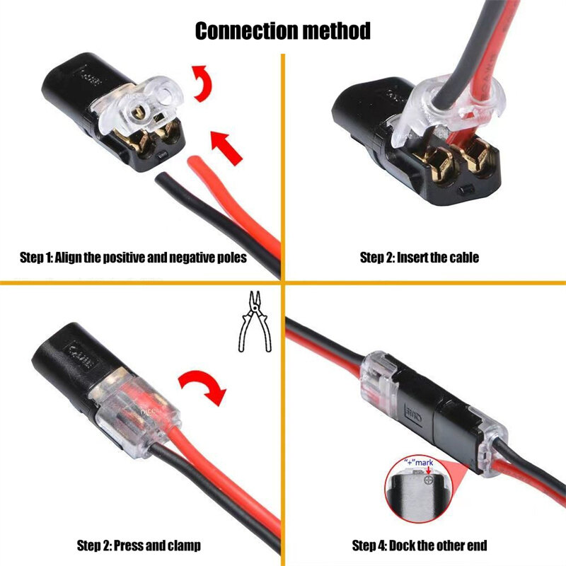 10 cái 2 Pin cách dây cắm cáp Snap kết nối xe không thấm nước solderless đường dây nối điện dải nhanh chóng Splice kết nối thiết bị đầu cuối kẹp