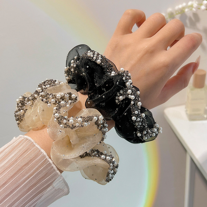 Women Fashion Rhinestone Hair Ties Exquisite Temperament Solid Color  Hair Accessories Hair Ties
