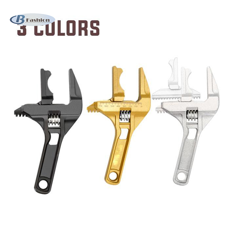 B-F Multi-Function Plumber Wrench Repair Tool Adjustable Wrench Short Shank Large Opening Bathroom Spanner Wrench