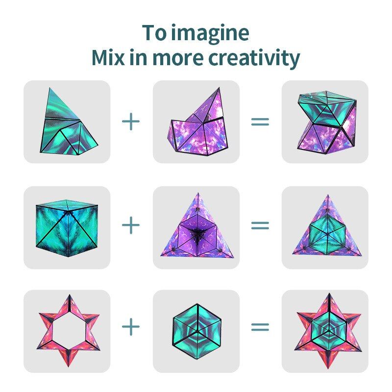 3d solid geometry, magnetic magic cube, spatial thinking training, intelligence training, various shaped children's toys