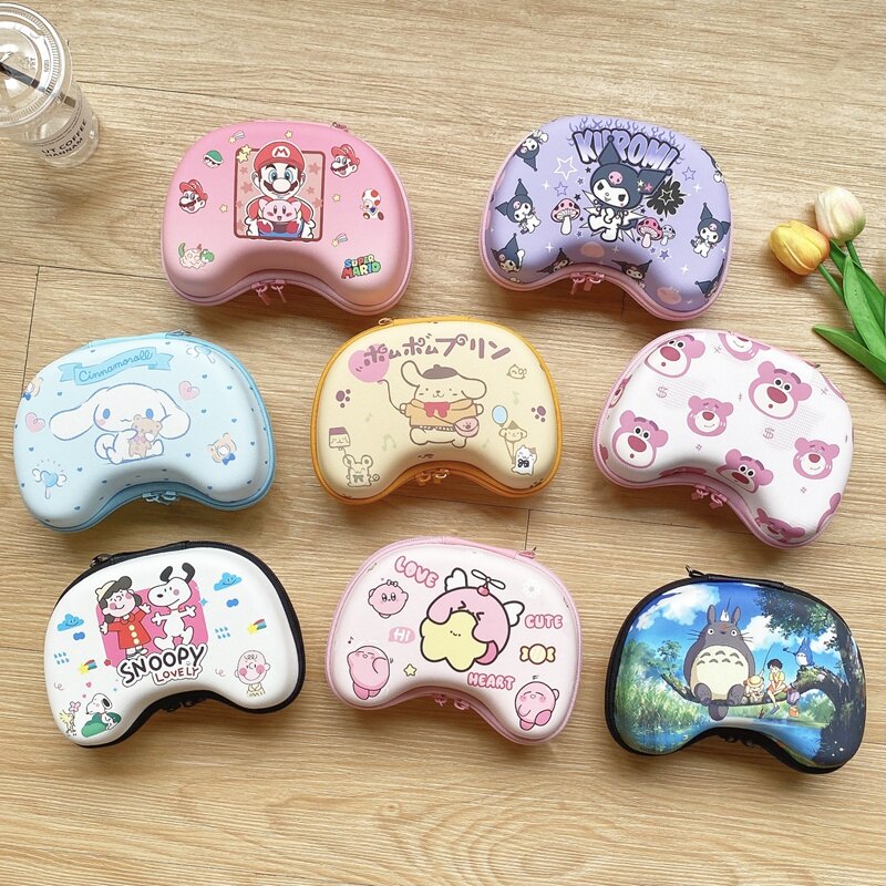 Cute Cartoon Storage Bag for Nintendo Switch Pro Handle Zipper Anti-drop Protective Case Game Accessories
