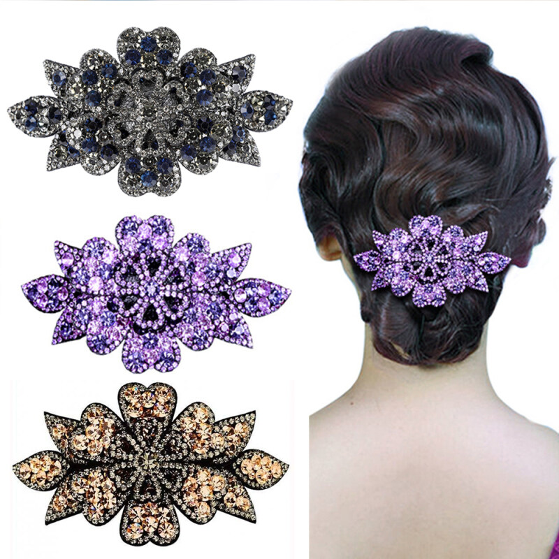 1 Cái Kẹp Tóc Rhinestone Tóc Clip Tiara Phụ Nữ Thời Trang Vintage Kẹp Tóc Barrette Mũ Pha Lê Kẹp Tóc Phụ Kiện Tóc