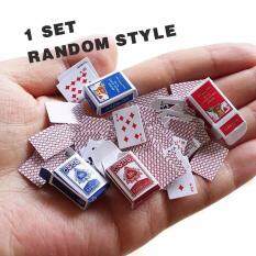 BOKALI 1 Bộ Nhà Búp Bê Thu Nhỏ 1:12, Bài Poker Mini Dễ Thương Phong Cách Ngẫu Nhiên