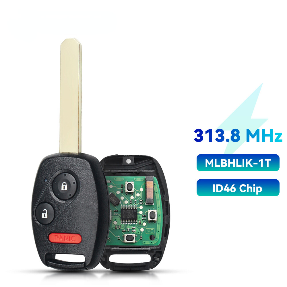 313.8/433mhz remote key fob for honda cr-v accord 2008 2009 2010 2011 2012 mlbhlik-1t id46 chip 3/4 buttons car key fob hon66