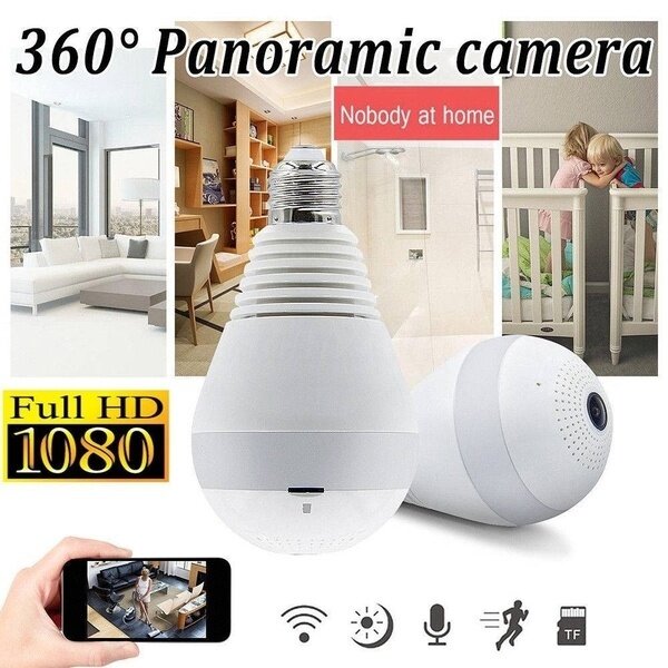 GSHY Wireless Security Camera Bulb LED Light Bulb Camera Panoramic IP