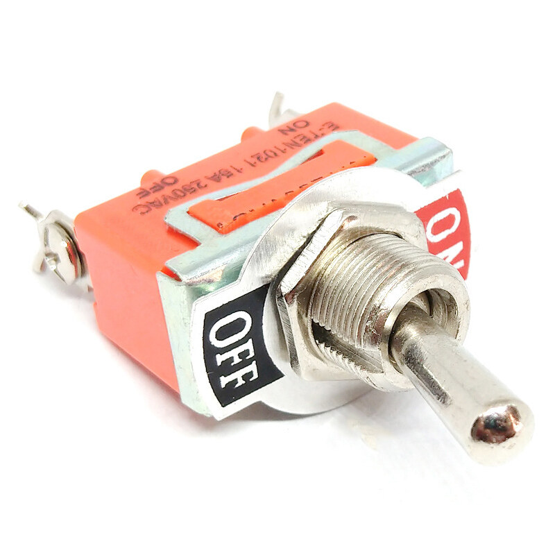 AC 250V 15A 2-pin DPDT On/Off 2-bit Mini Toggle switch E-TEN1021 Orange