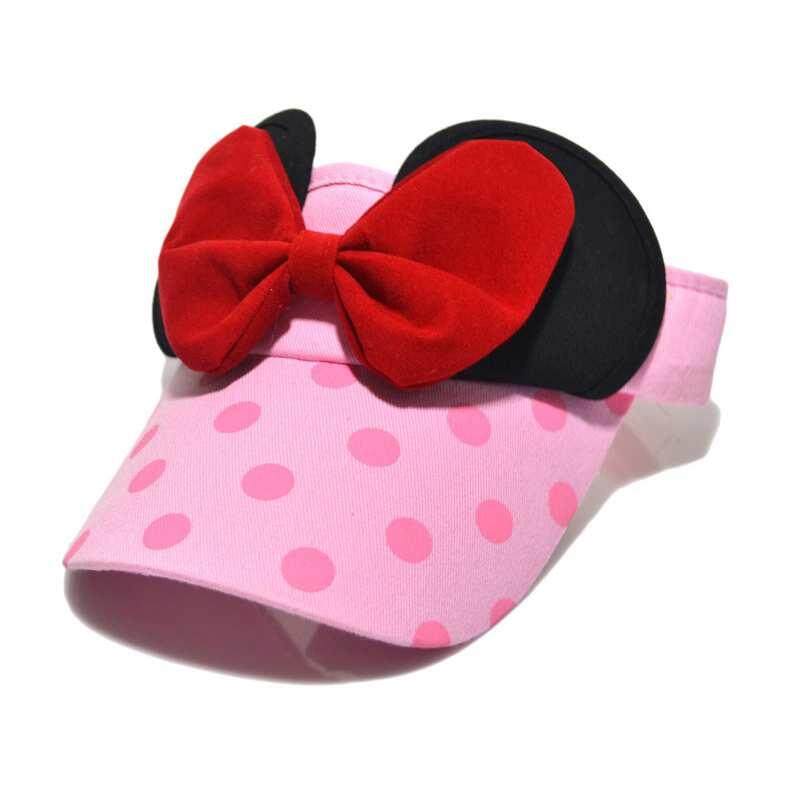 Lovely Kids Sun Visor Caps Big Bow Dot Baby Caps Cotton Dot Baseball Empty Caps