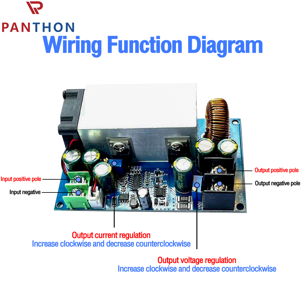 PANTHON DC-DC Buck Boost Converter Module 12-75V to 2.5-60V Step Down Up Voltage Regulator Constant Current Power Supply