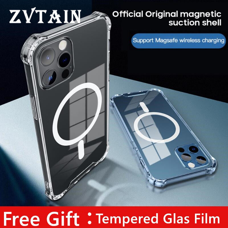 MagSafe Clear Phone Case For iPhone 12 Pro Max 12 Mini 12Pro Accessories Shockproof Transparent Case Protective Cover Shell Magsafe Case