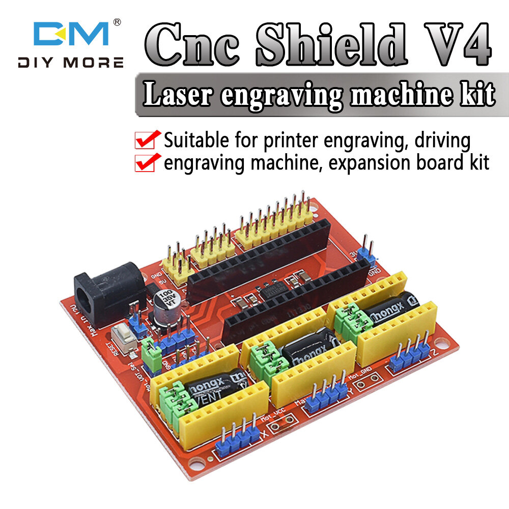 Diymore CNC Shield V4 Engraving Machine Compatible With Nano 3.0 / A4988 Driver Expansion Board Module for the 3D Printer Diy Kit