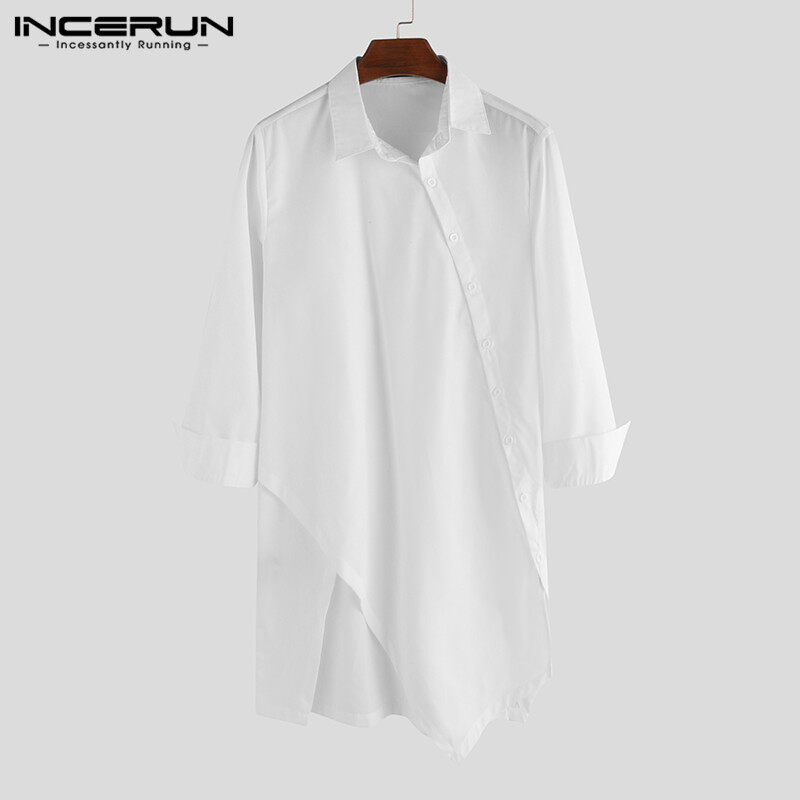 Medussa INCERUN Men's Gothic Retro Shirt Long Sleeve Tops Long Shirt Kaftan