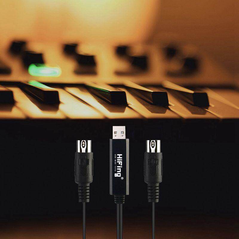 HiFing USB IN-OUT MIDI Interface Converter/Adapter with 5-PIN DIN MIDI Cable for PC/ Laptop/ Mac