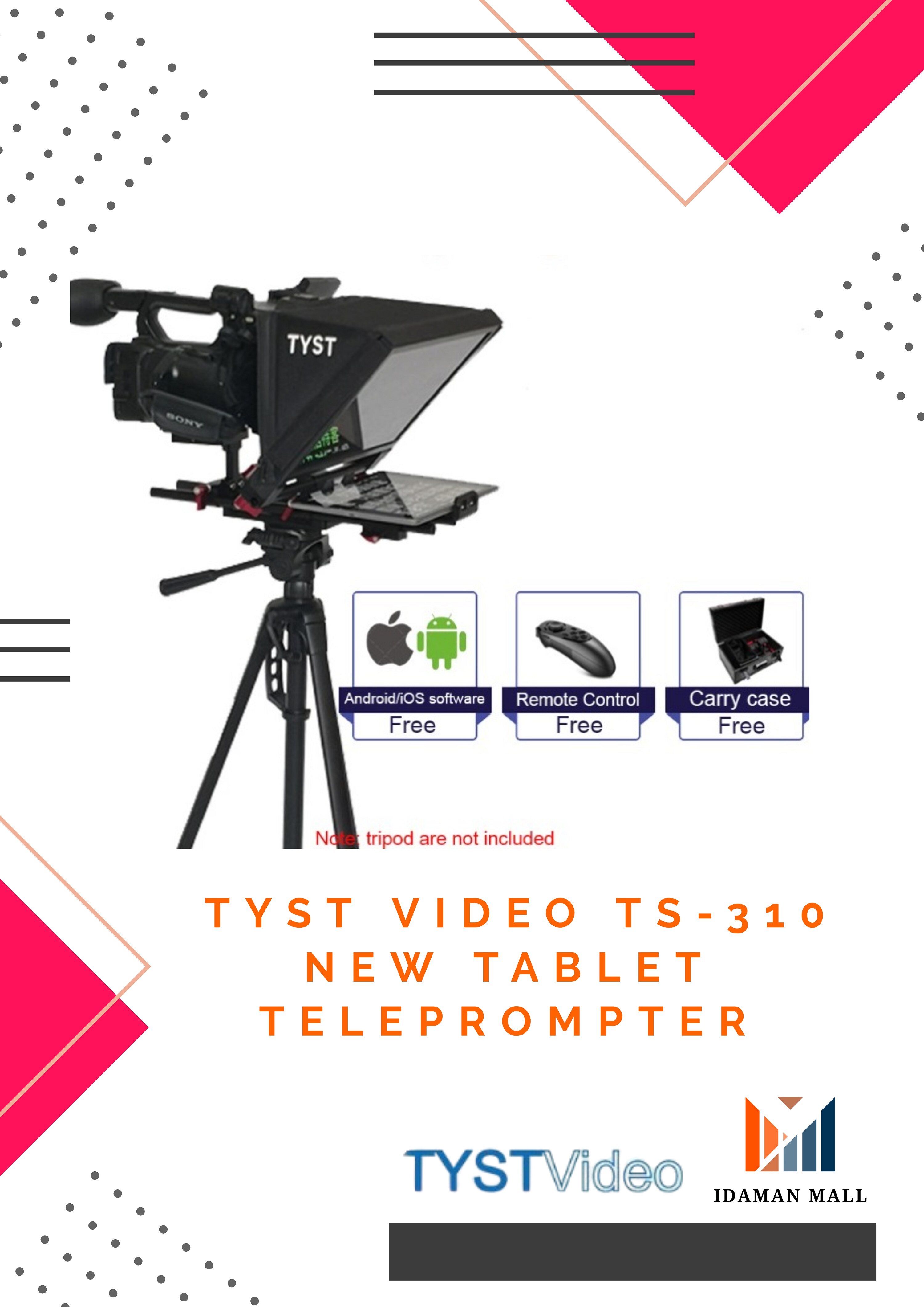 TYST Video TS-310 New Tablet Teleprompter Portable Small ipad Speech  Conference Teleprompter 12 Inch | Lazada