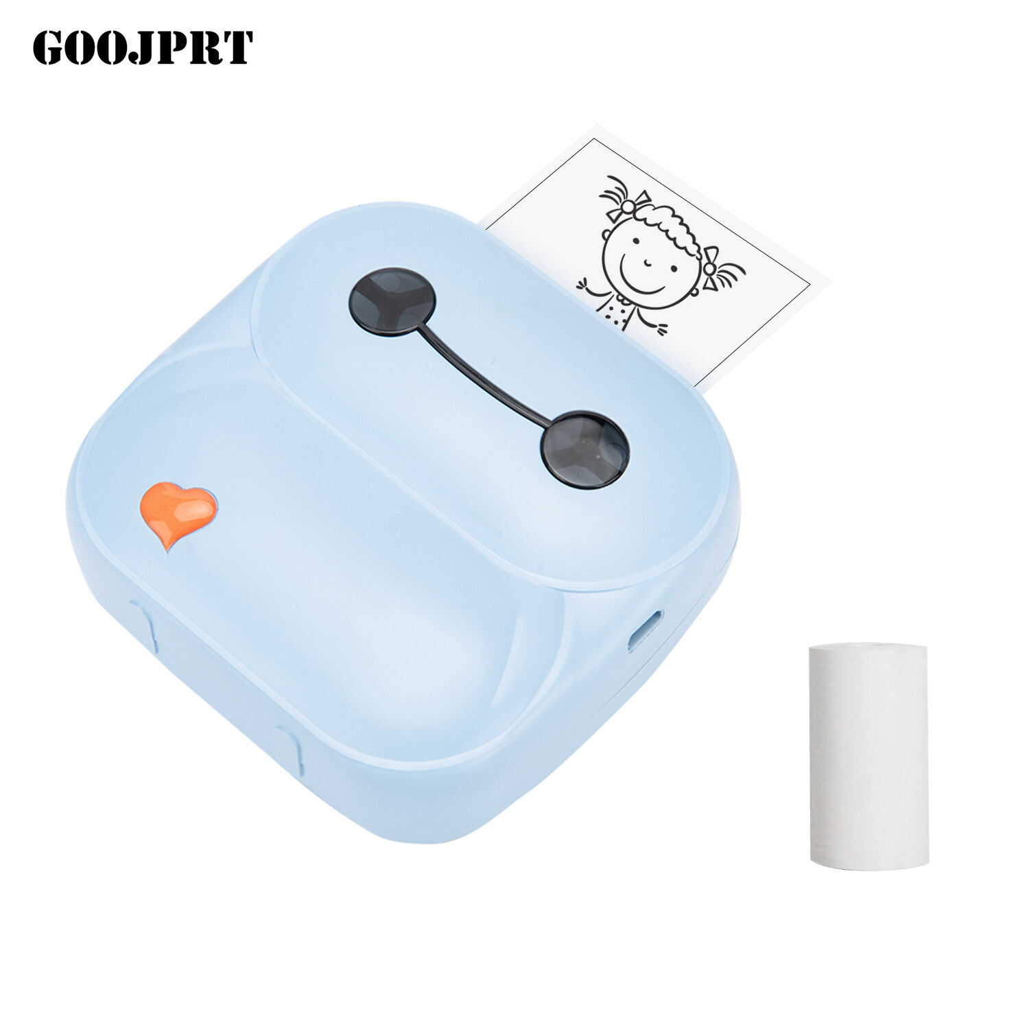 GOOJPRT Máy In Bỏ Túi Mini Máy In Nhiệt Di Động 203Dpi BT Kết Nối Không