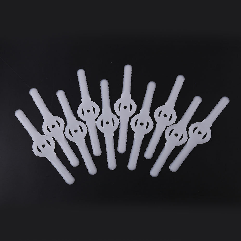 10pcs Plastic Electric Lawn Mower Blade Cutter Replacement Blades White