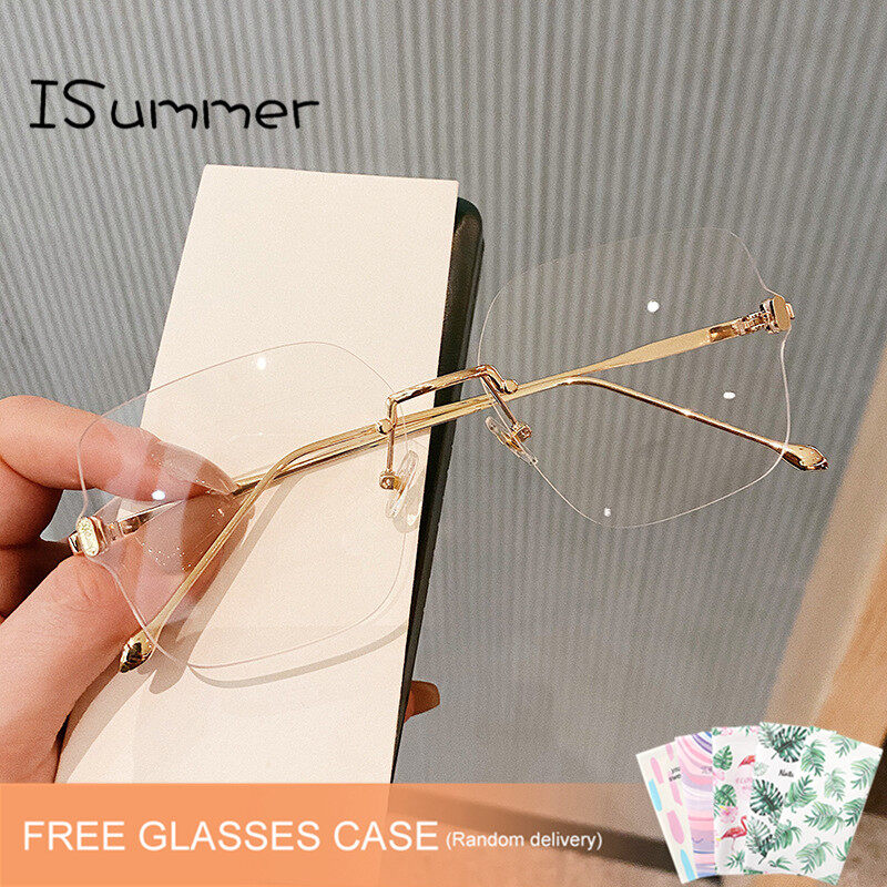 ISummerแฟชั่นป้องกันรังสีแว่นตาสำหรับผู้หญิงขายใหม่Frameless Border Blue-Rayแว่นตาสไตล์สร้างสรรค์กรอบแว่นแบบเหลี่ยม