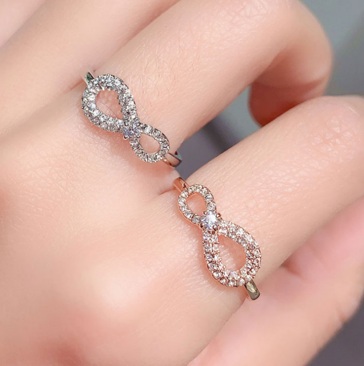 Ring Elegant Temperament Personality Number 8 Bow Ring Female Bow Ring for Gift