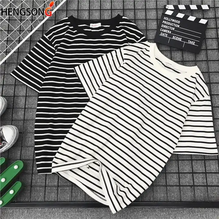 black and white striped t shirt women's