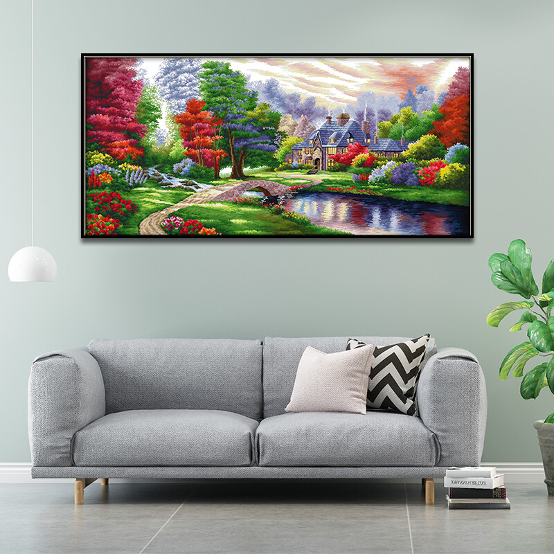 Các Ambilight Bộ Dụng Cụ Khâu Chữ Thập Hoa Văn Thêu Vá Bộ Người Mới Bắt Đầu Vải In Hoạ Tiết 11CT 14CT Thêu Tay Tự Làm Hoa Văn Thêu S Kit Cho Trang Trí Tường Thủ Công Mỹ Nghệ