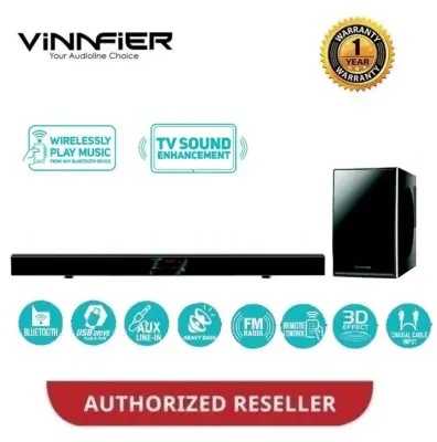 Vinnfier HyperBar 300 Bluetooth Soundbar With Remote Control And Bass Subwoofer