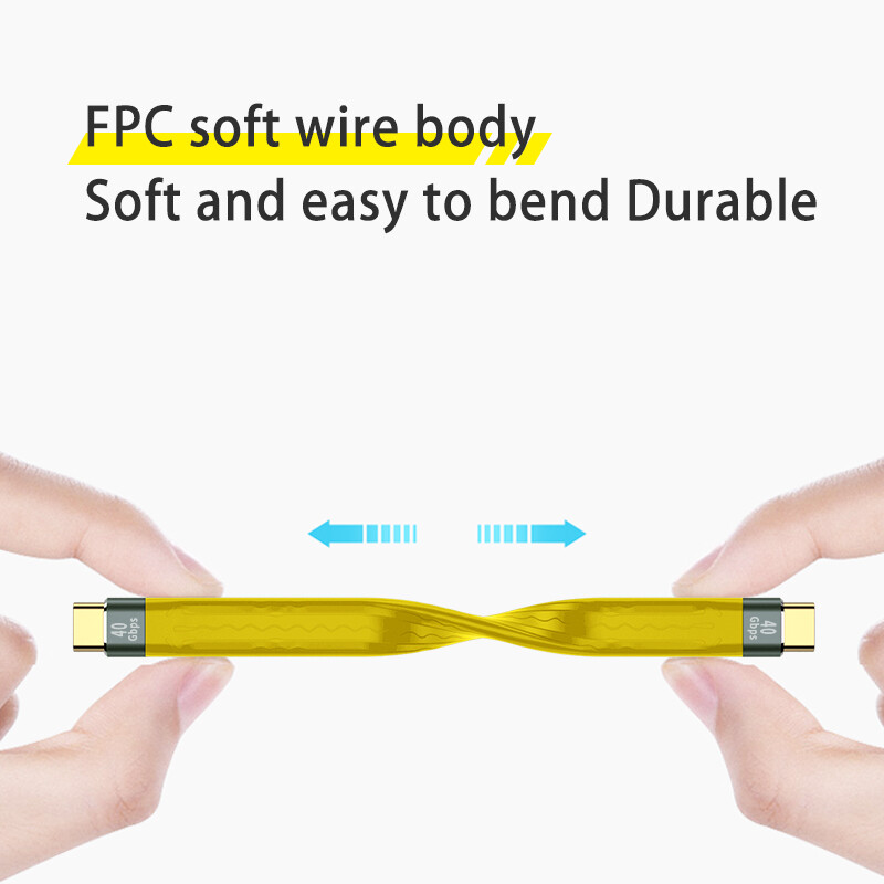 2 in 1 Type-C Cable 10Gbps/40Gbps PD 100W USB Data Cable High-speed Transmission Fast Charing Data Cord USB 3.1 for Mobile Phone