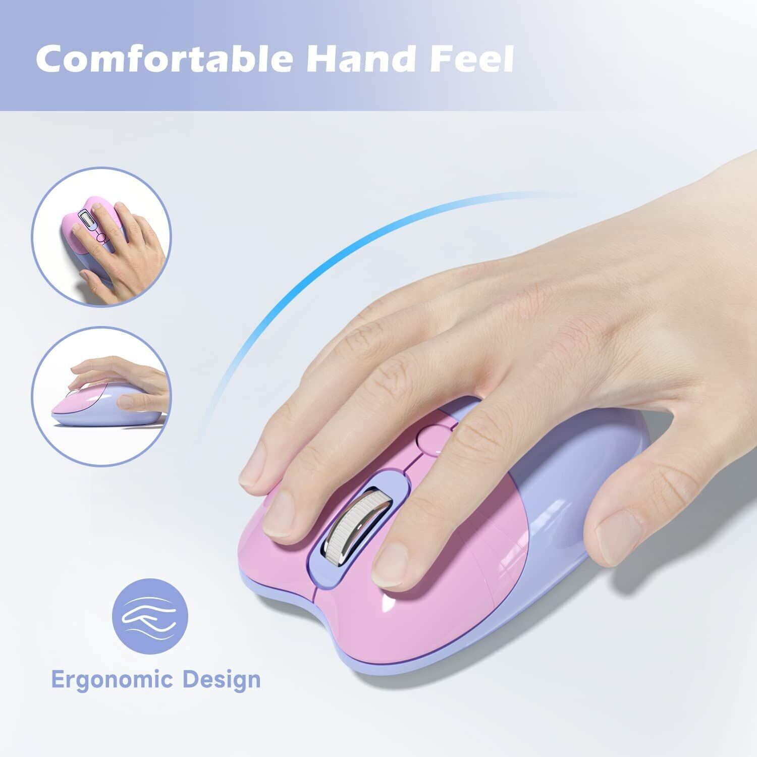 JOMAA Mouse Bluetooth +2.4G Wireless Mouse Cute Silent Computer Mouse With USB Receiver 3 Adjustable DPI Portable Mobile Cordless Mouse