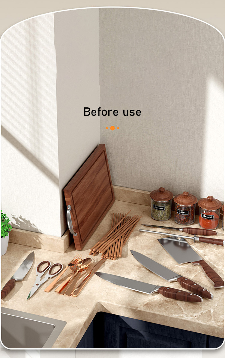 KS household knife rack kitchen rack cutting board chopping board storage rack multi-function rotating chopsticks spoon cage chopsticks knife rack