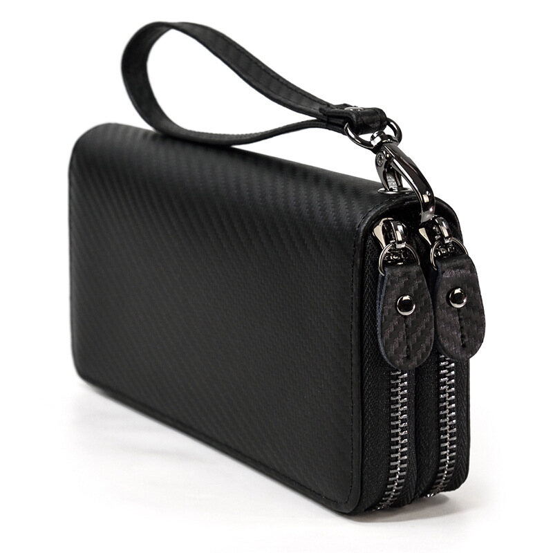 ROYAL BAGGER Genuine Cow Leather Purse Retro Crazy Horse Leather Men‘s Long Wallet Fashion Zipper Wallets Casual Card Clip Clutch For Man Cool