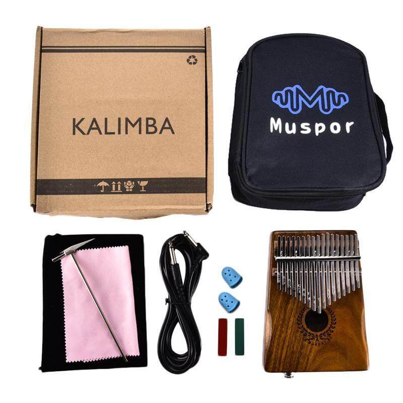 17 Phím EQ kalimba Chắc Chắn Acacia Ngón Tay Cái Đàn Piano Liên Kết Loa Điện Bán có Túi Đựng Dây Cáp