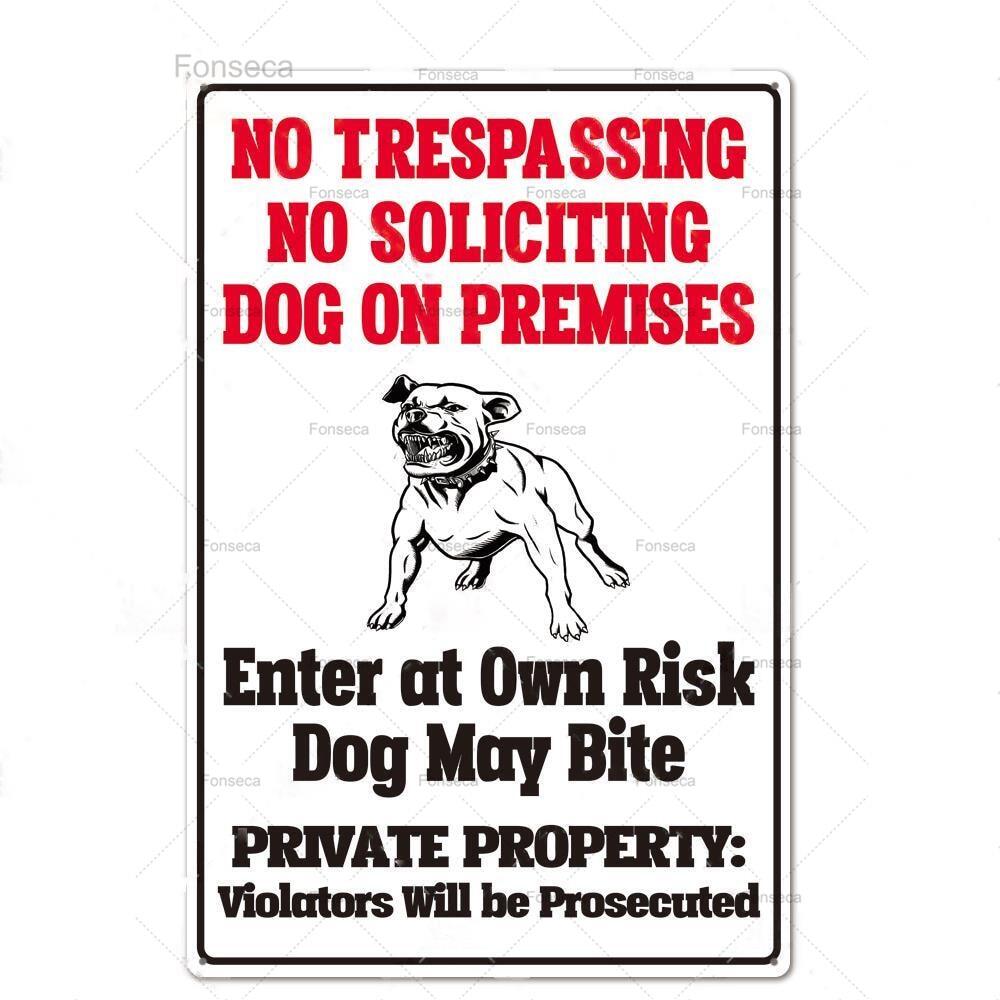 Beware of Dog Sign Warning Metal Sign Guard Dog Sign Wall Decor Yard