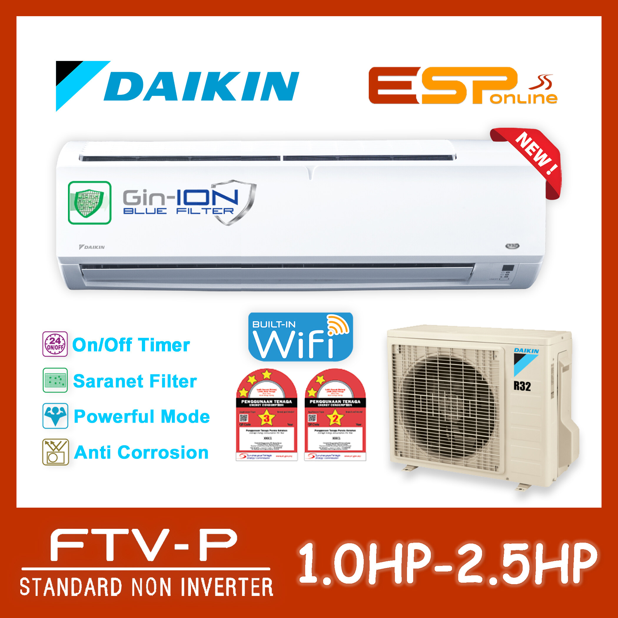 New Daikin Hp Hp R Standard Non Inverter Air Conditioner Wifi