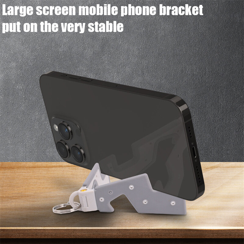 Universal Portable Foldable Desk Phone Holder Keychain Mobile Phone Stand Support Desktop Cellphone Tablet Holder Bracket
