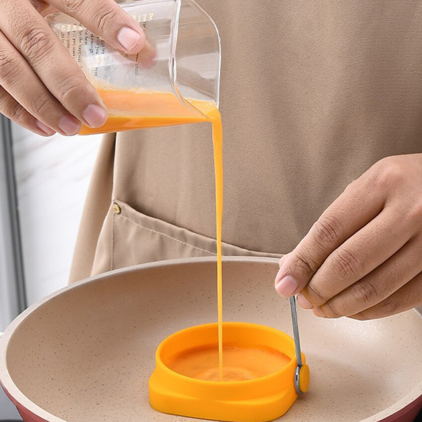 1 Cái Khuôn Trứng Chiên Khuôn Ốp La Tiện Lợi Hình Tròn Hai Mặt Công Cụ Silicone Khuôn Bánh Kếp Khuôn Chảo Rán Phụ Kiện