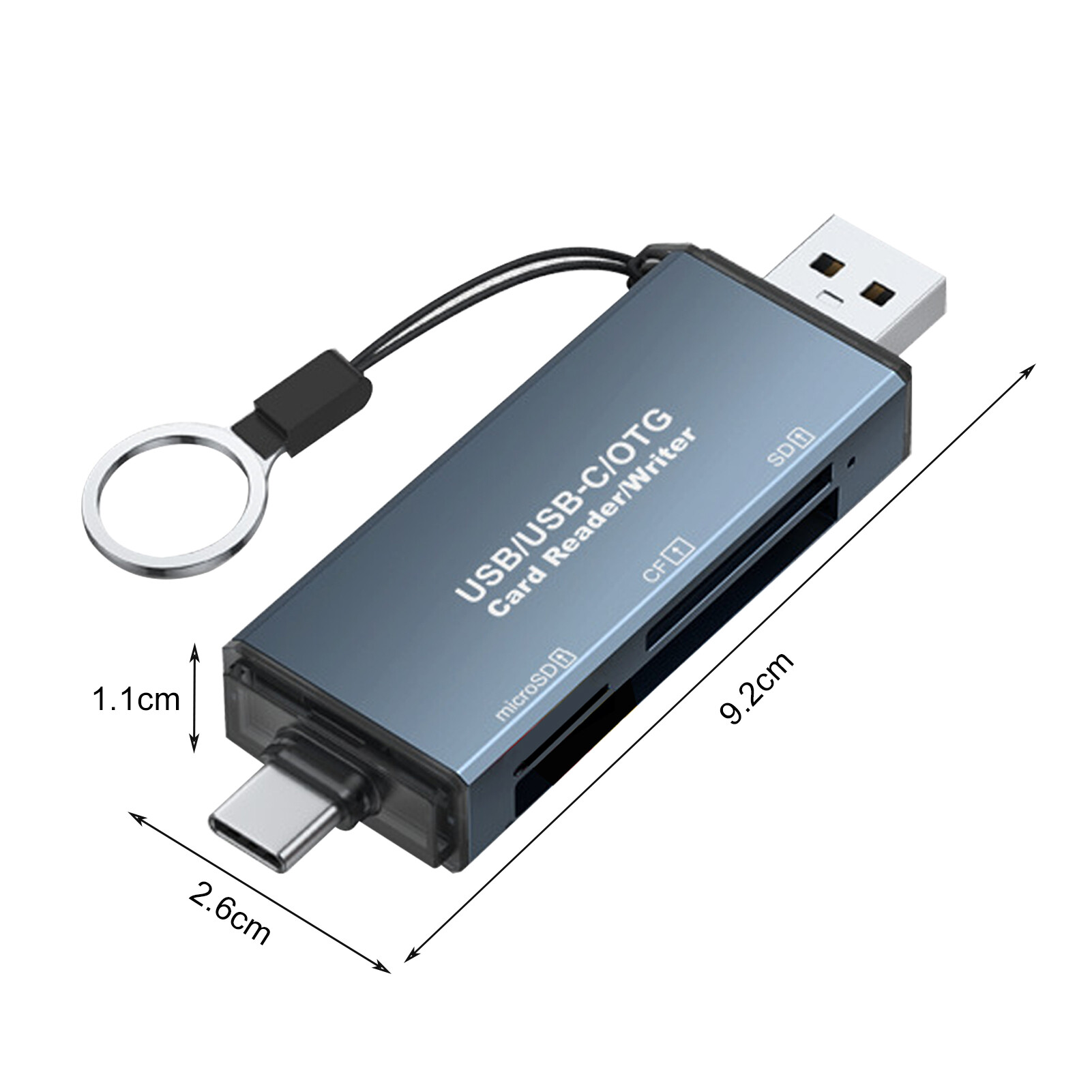 Hộp số ổn định Đầu đọc thẻ Máy Ảnh Đầu đọc thẻ tải nhanh 3-in-1 CF/SD/Đầu đọc thẻ TF Đầu Đọc Thẻ cho máy ảnh xe ô tô Portable USB-C Đầu đọc thẻ cho máy tính xách tay đa chức năng đáng tin cậy
