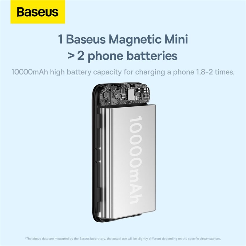Baseus 10000mAh sạc dự phòng không dây PD 30 Wát pin bên ngoài sạc nhanh không dây