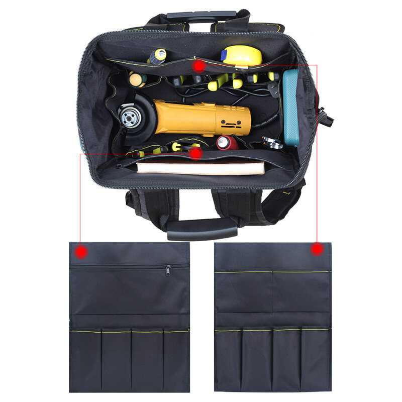 Shoulder tool backpack canvas electrician tool bag large capacity multifunctional maintenance backpack