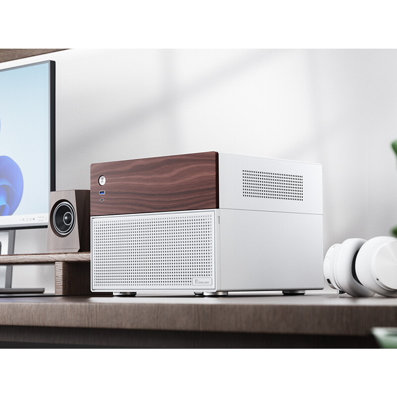 Jonsbo N4 NAS Máy tính để bàn Chassis ITX / M-ATX trường hợp máy tính 8 ổ cứng vị trí hỗ trợ 230mm Card đồ họa SFX mũi dao điện PC trường hợp vỏ máy tính để bàn