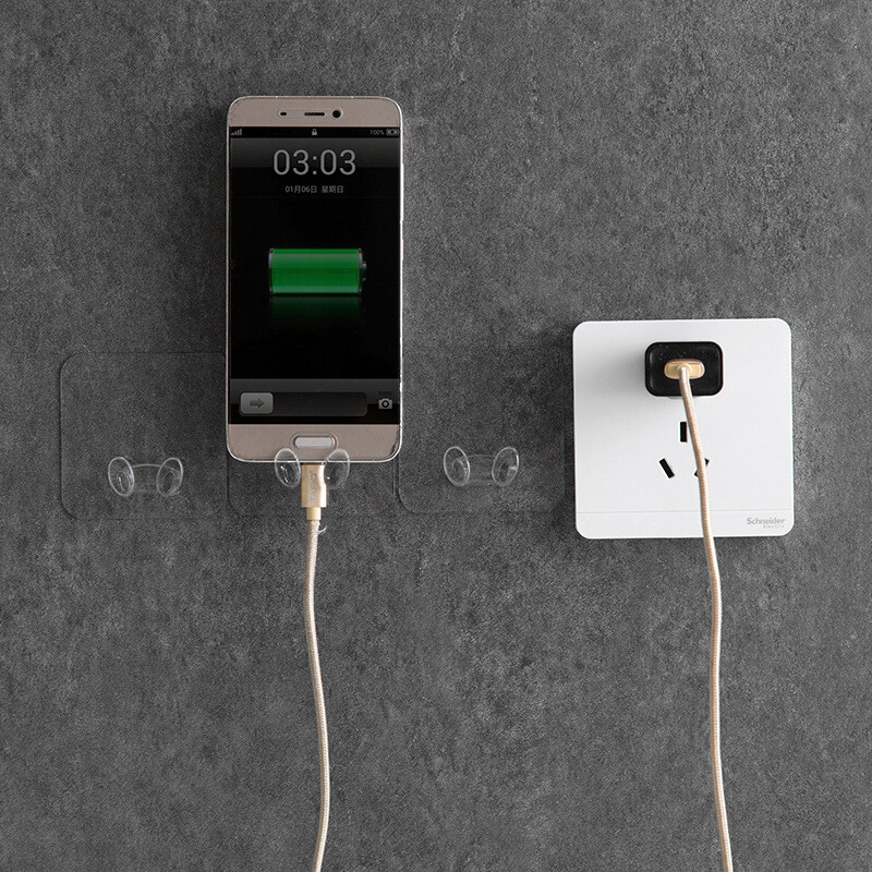 Houseeker Móc treo phích cắm điện, chìa khóa gắn tường trong suốt