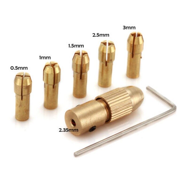 Bộ 7 Chiếc, Mâm Cặp Khoan Điện 0.5-3.0Mm Dụng Cụ Khoan Đồng Cầm Tay Mini Collet